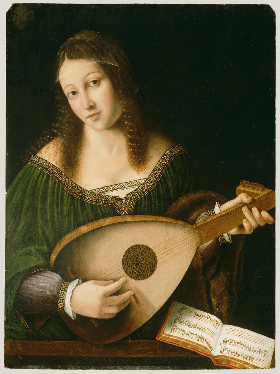 Dama tocando un laúd, c.1530 de Bartolomeo Veneto
