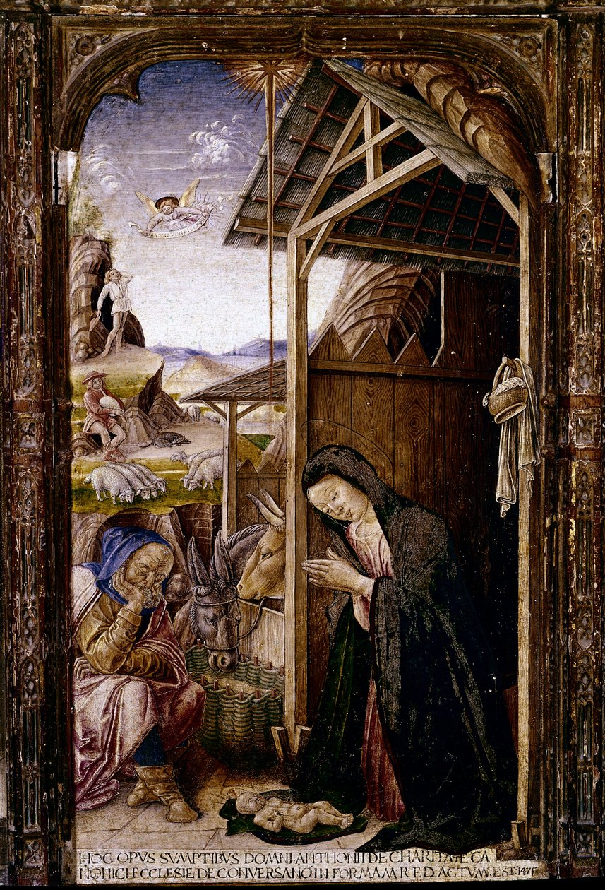 Políptico de Conversano, detalle de la Natividad de Bartolomeo (and workshop) Vivarini