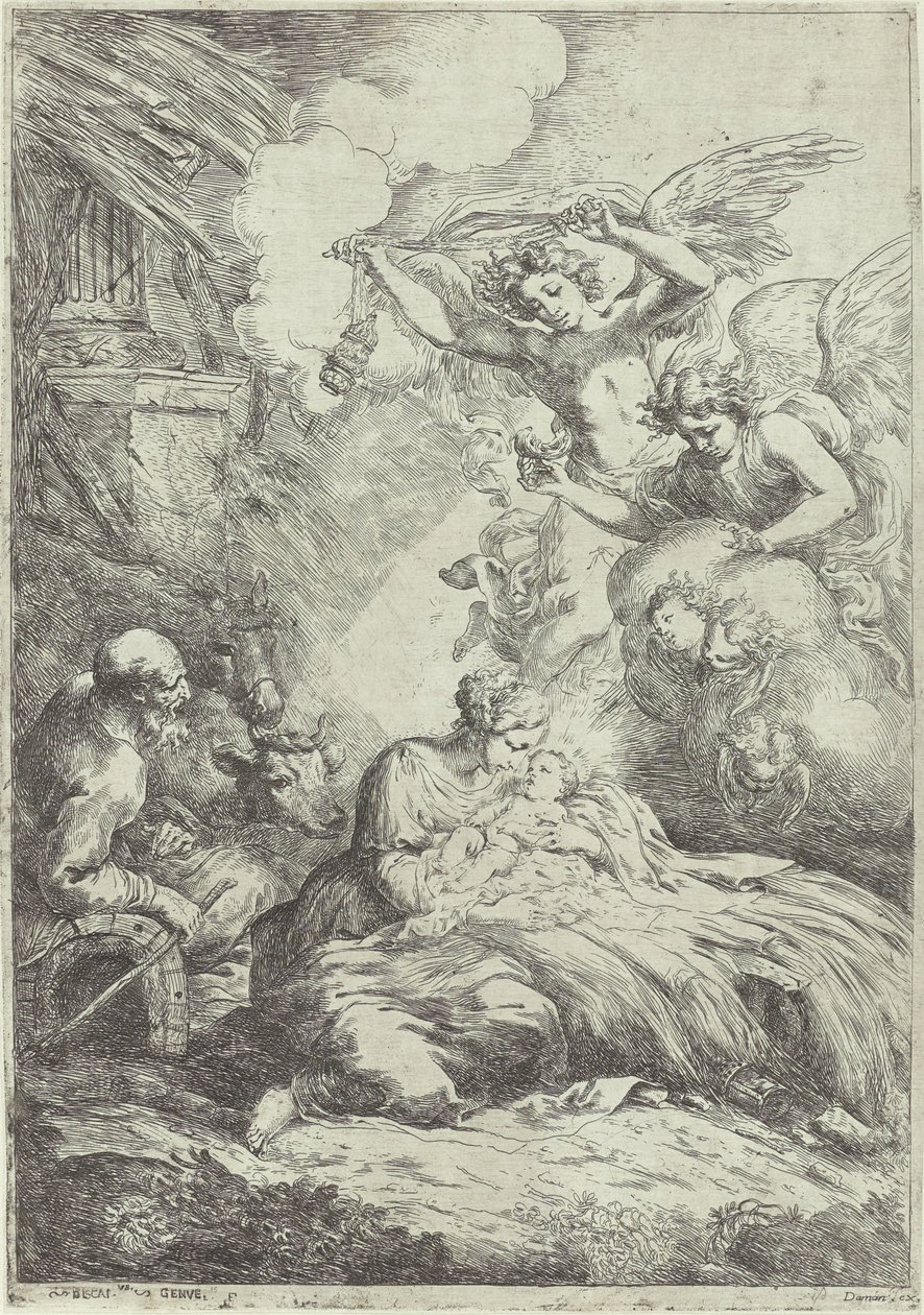 Natividad con ángeles de Bartolomeo Biscaino