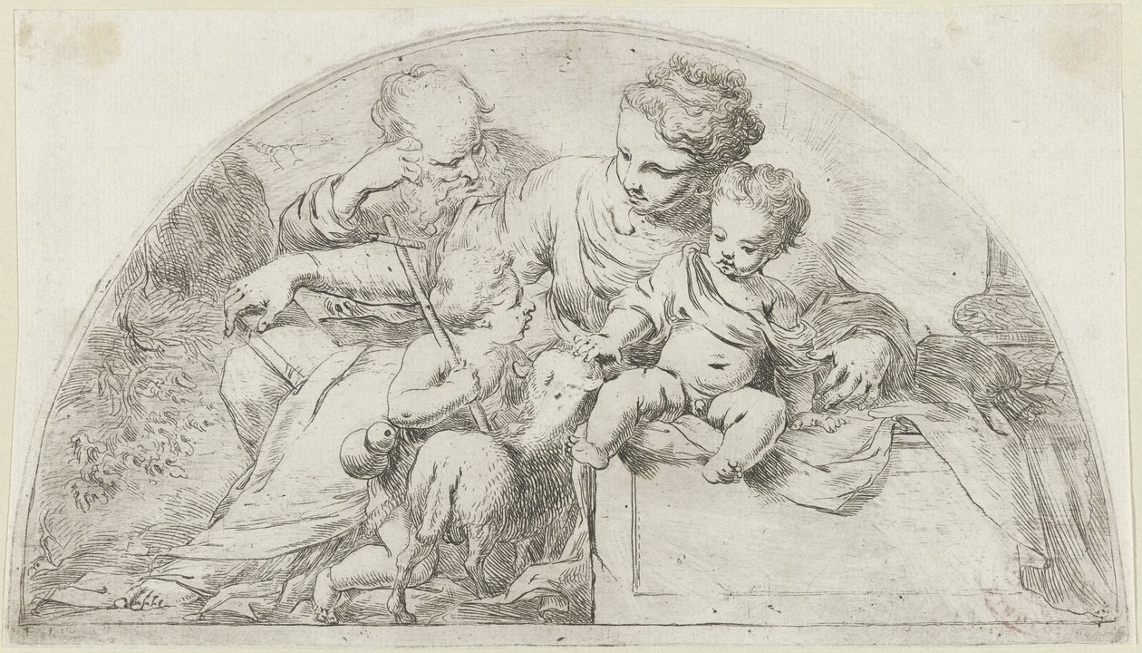 Sagrada Familia con el joven Juan Bautista de Bartolomeo Biscaino