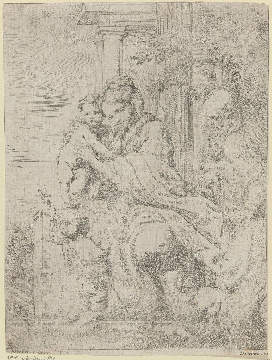 Sagrada Familia con el joven Juan Bautista de Bartolomeo Biscaino
