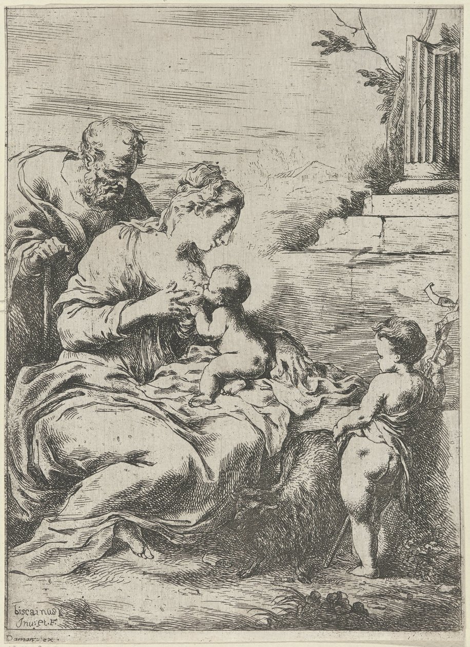 María amamantando al niño Cristo de Bartolomeo Biscaino