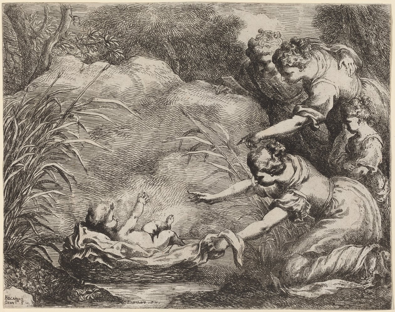 El hallazgo de Moisés de Bartolomeo Biscaino