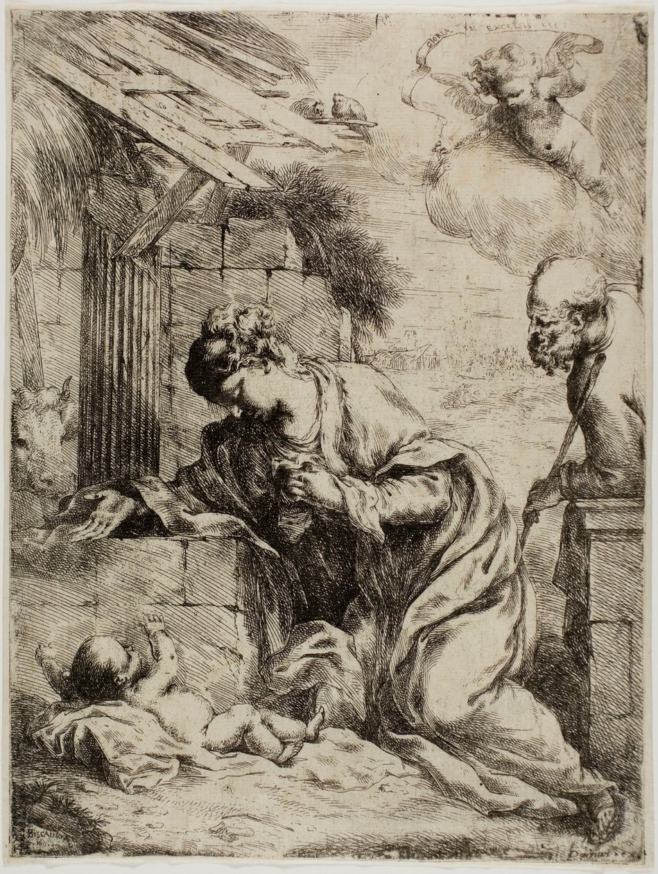 La Virgen adorando al Niño Jesús de Bartolomeo Biscaino