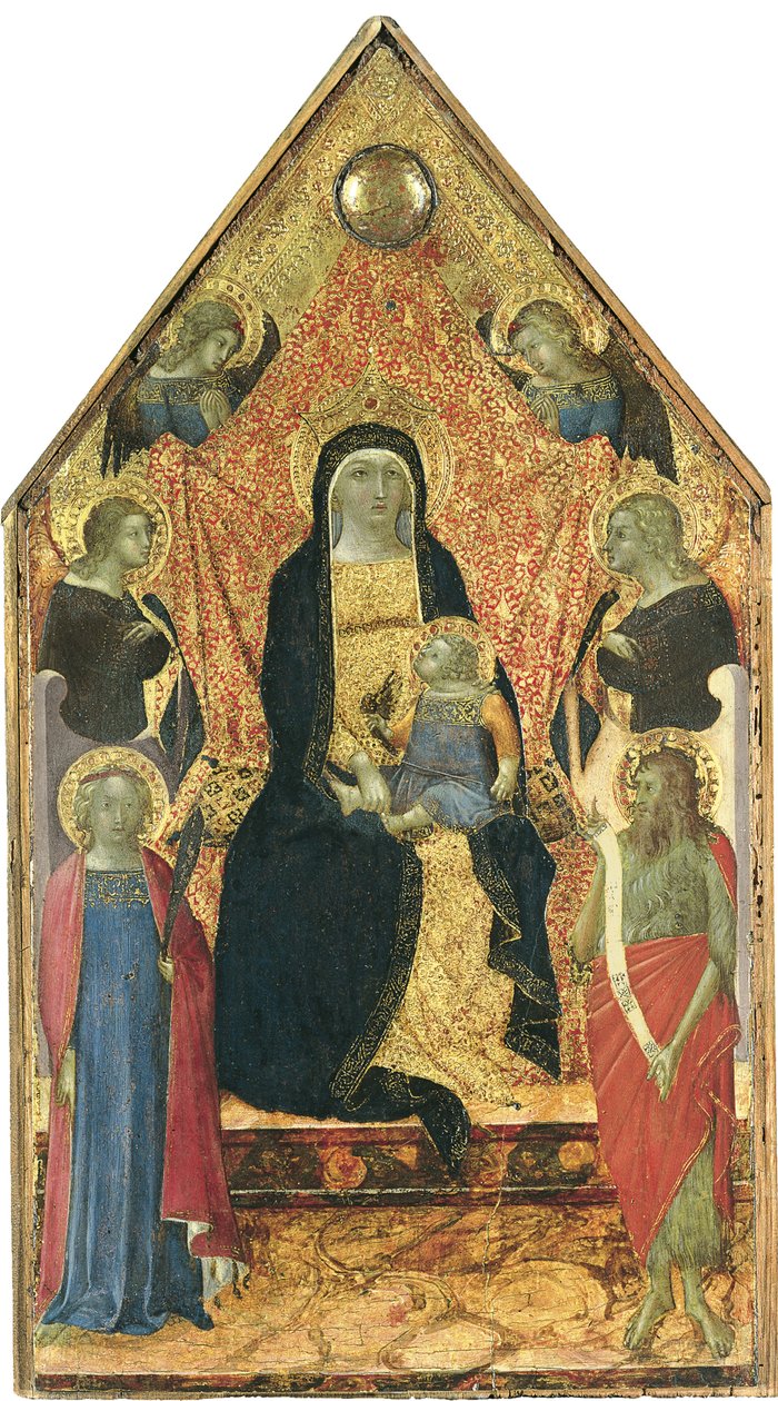 La Virgen y el Niño entronizados entre cuatro ángeles y santos de Bartolomeo Bulgarini