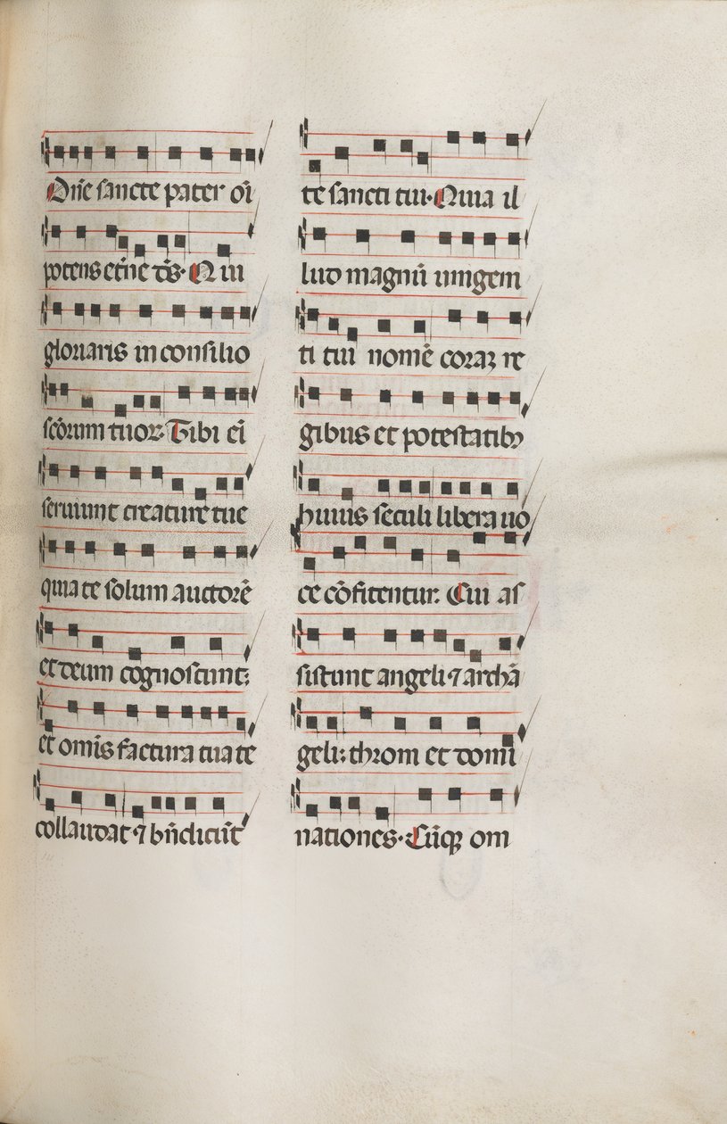Misal: Fol. 112: contiene algo de música como parte de la liturgia del Domingo de Ramos, 1469 de Bartolomeo Caporali