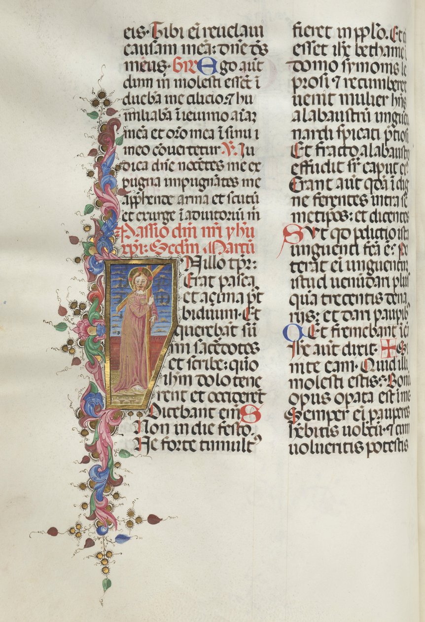 Misal: Fol. 124v: Cristo sosteniendo la Cruz, 1469 de Bartolomeo Caporali