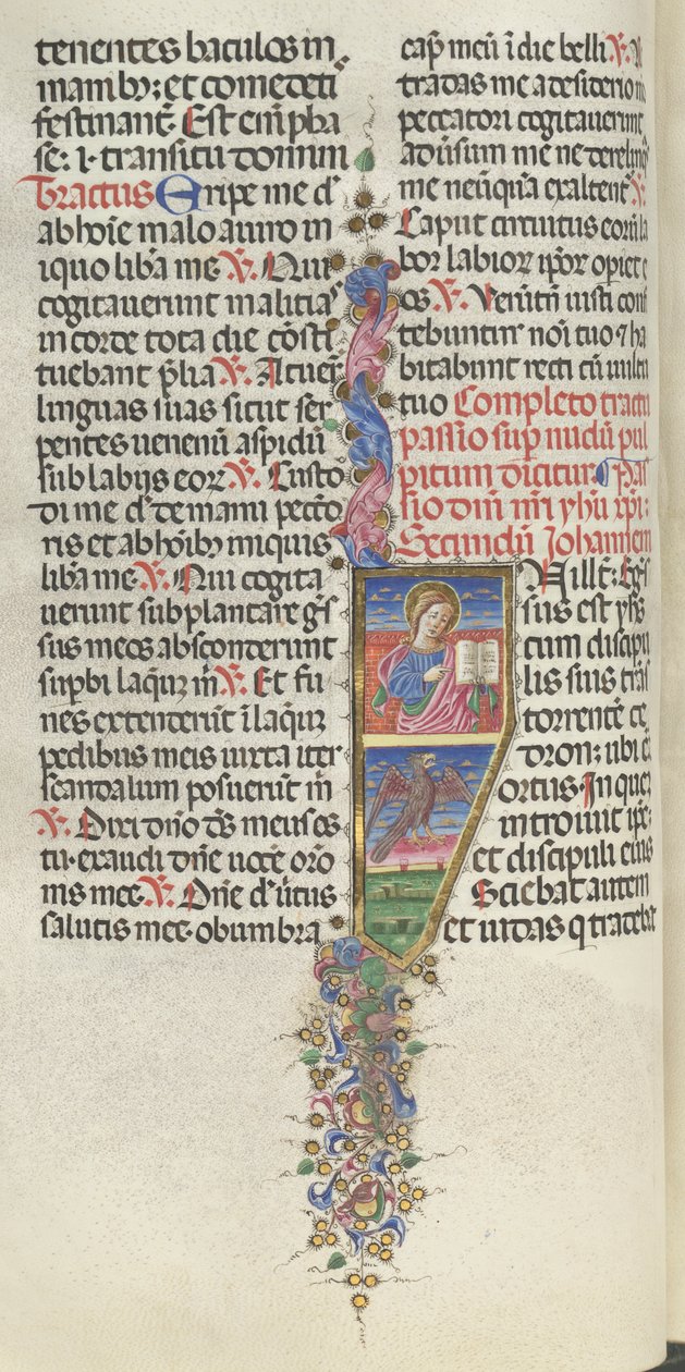 Misal: Fol. 141v: San Juan con águila, 1469 de Bartolomeo Caporali