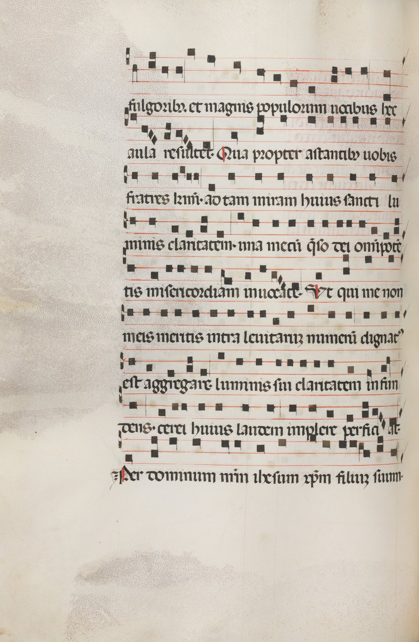 Misal: Fol. 153v: Música para Exultet, 1469 de Bartolomeo Caporali