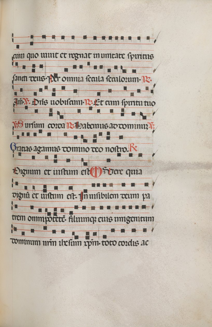Misal: Fol. 154: Música para Exultet, 1469 de Bartolomeo Caporali
