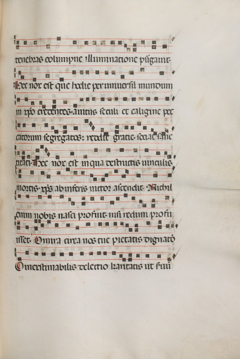 Misal: Fol. 155: Música para Exultet, 1469 de Bartolomeo Caporali