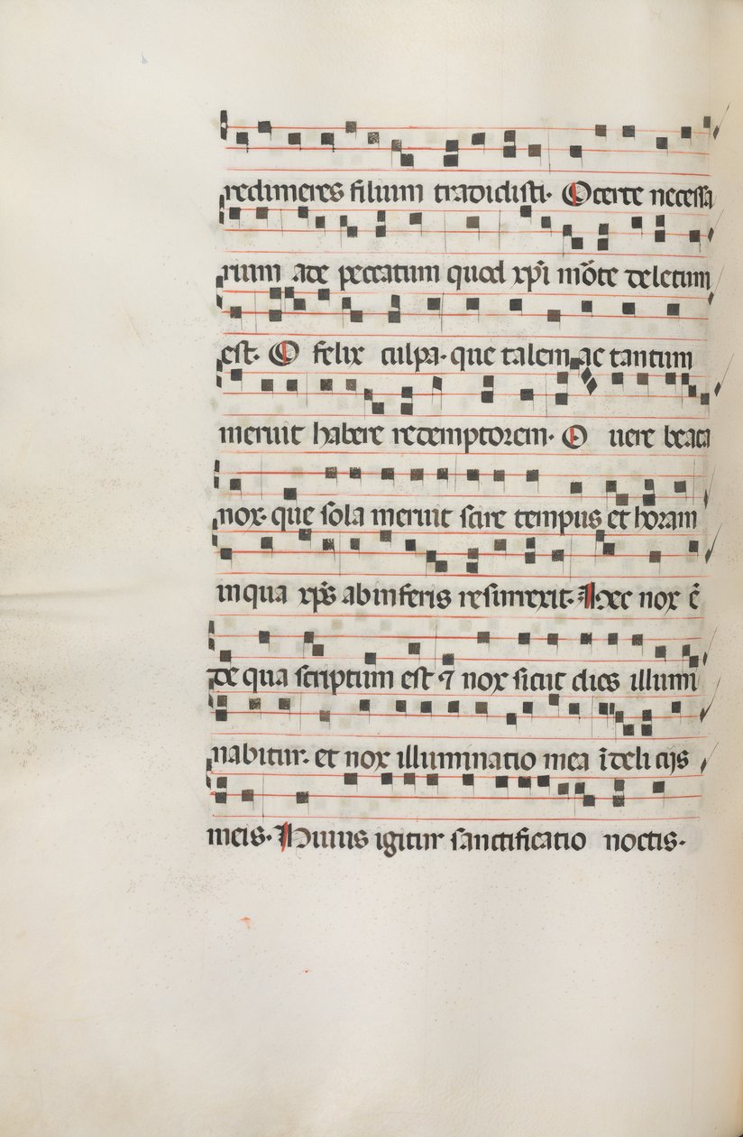 Misal: Fol. 155v: Música para Exultet, 1469 de Bartolomeo Caporali