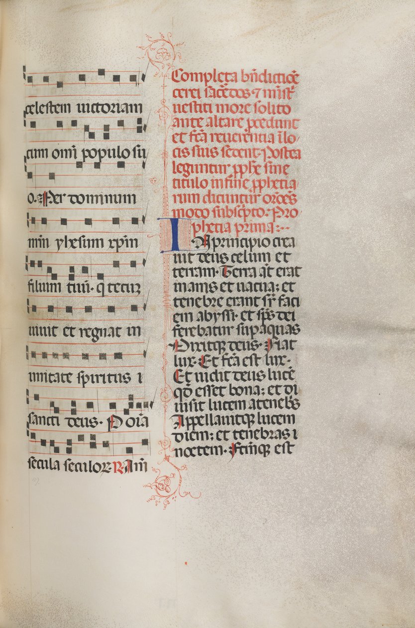 Misal: Fol. 158: Música para Exultet, 1469 de Bartolomeo Caporali