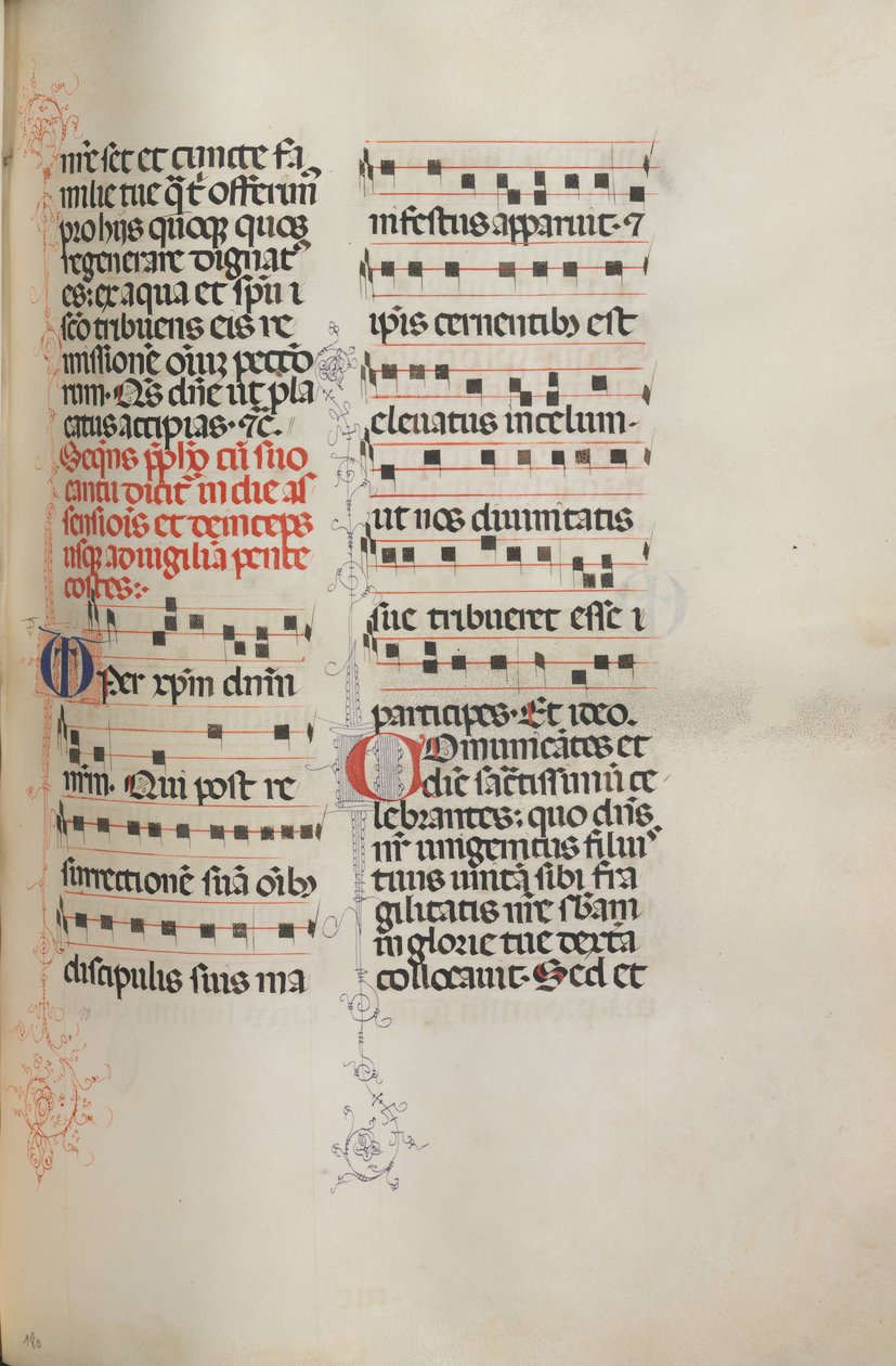 Misal: Fol. 180: Música para varias oraciones ordinarias, 1469 de Bartolomeo Caporali