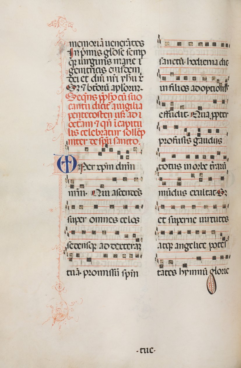 Misal: Fol. 180v: Música para varias oraciones ordinarias, 1469 de Bartolomeo Caporali