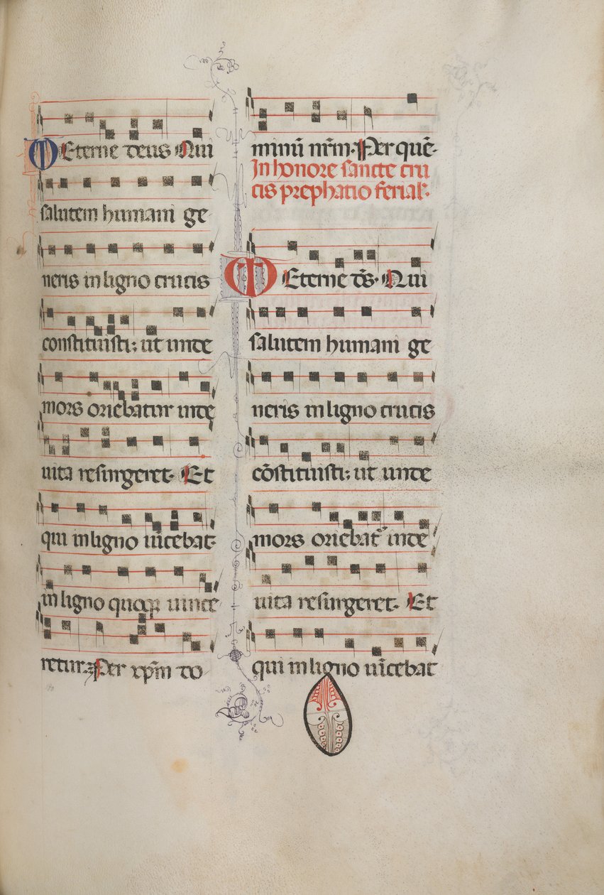 Misal: Fol. 182: Música para varias oraciones ordinarias, 1469 de Bartolomeo Caporali