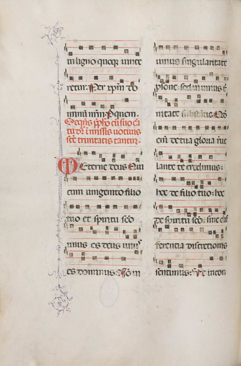 Misal: Fol. 182v: Música para varias oraciones ordinarias, 1469 de Bartolomeo Caporali