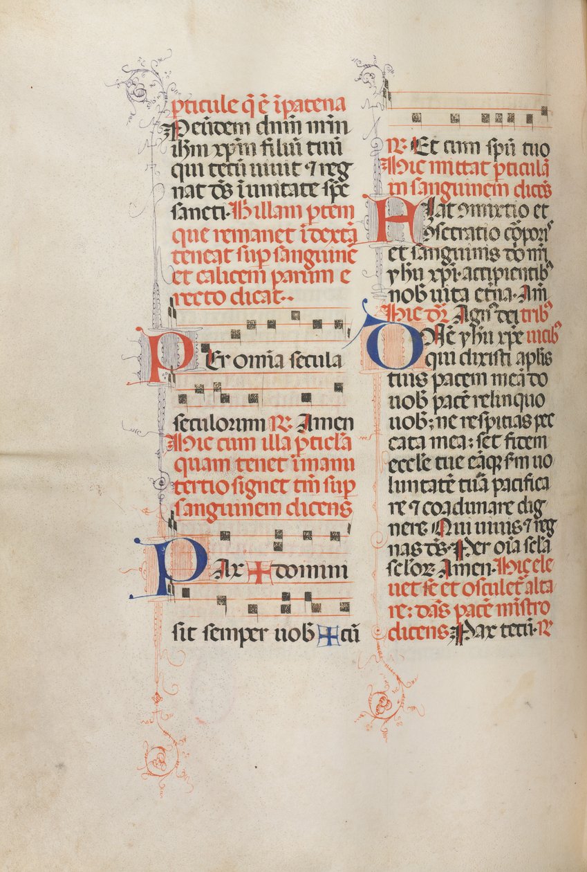 Misal: Fol. 190v: Música para varias oraciones, 1469 de Bartolomeo Caporali