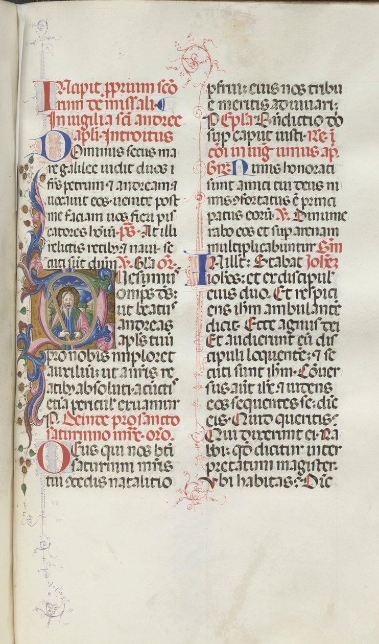 Misal: Fol. 259: San Andrés, 1469 de Bartolomeo Caporali
