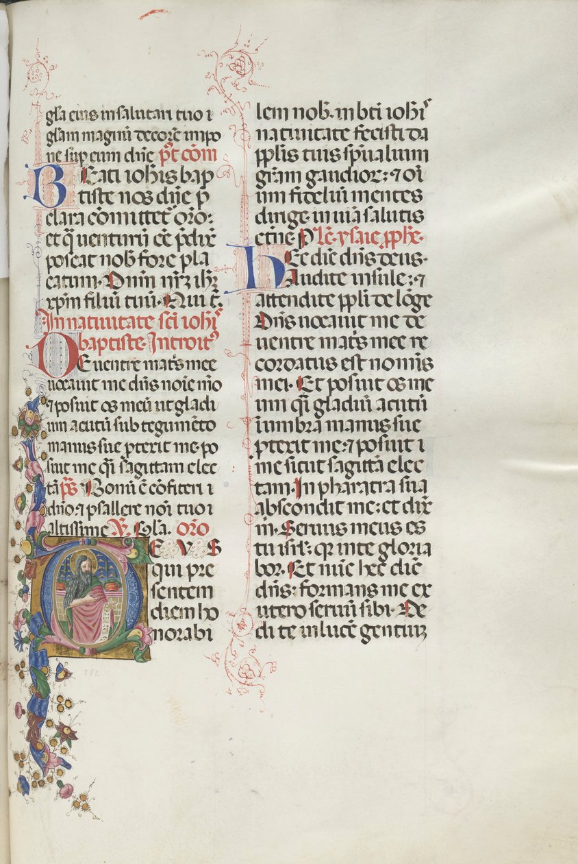 Misal: Fol. 287: San Juan Bautista, 1469 de Bartolomeo Caporali