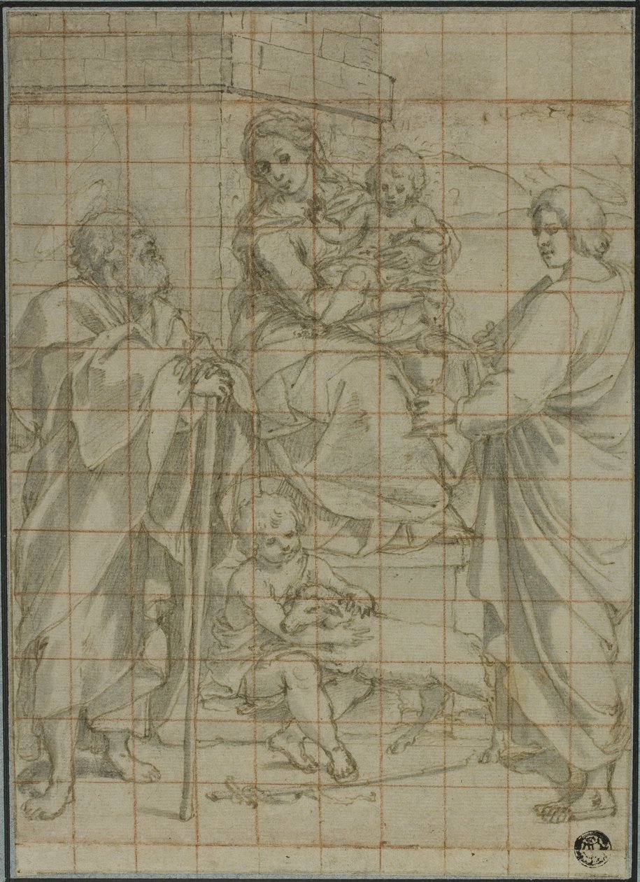 Sagrada Familia con San Juan Evangelista y el niño Juan Bautista de Bartolomeo Cesi
