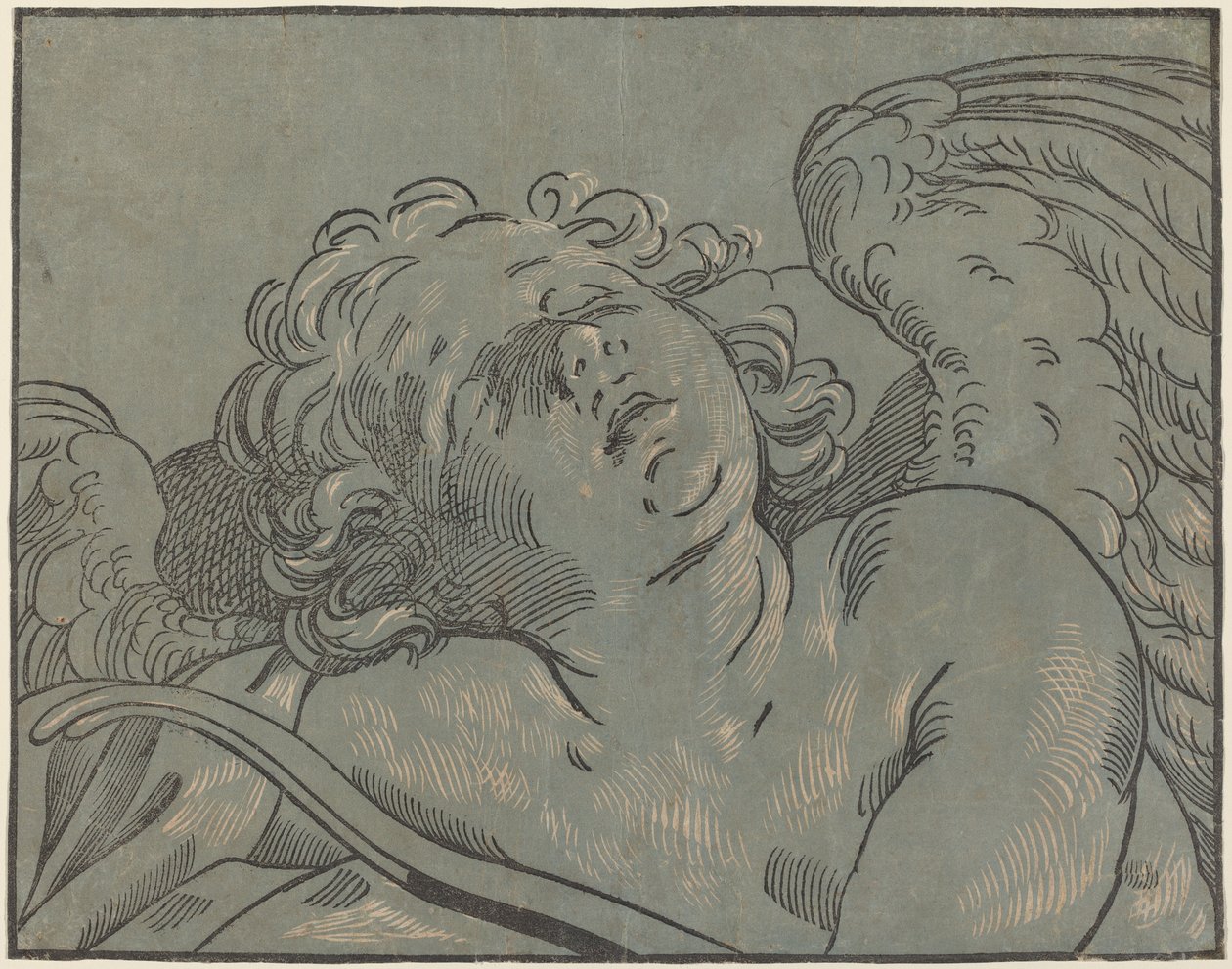 Cupido Dormido de Bartolomeo Coriolano after Guido Reni