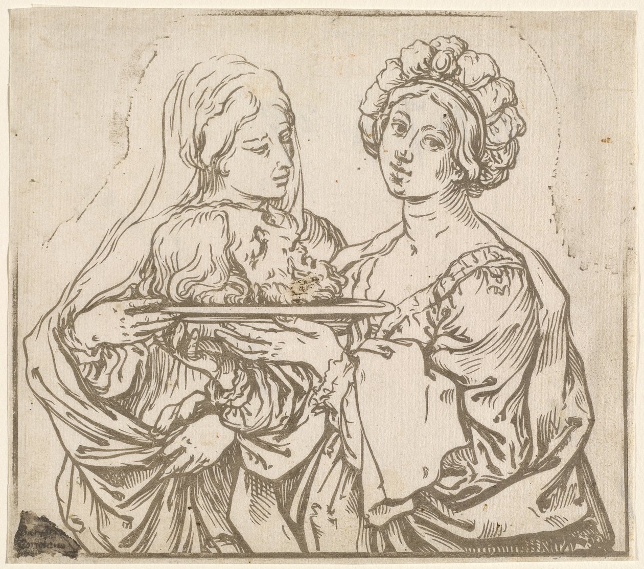 Herodías y Salomé de Bartolomeo Coriolano after Guido Reni