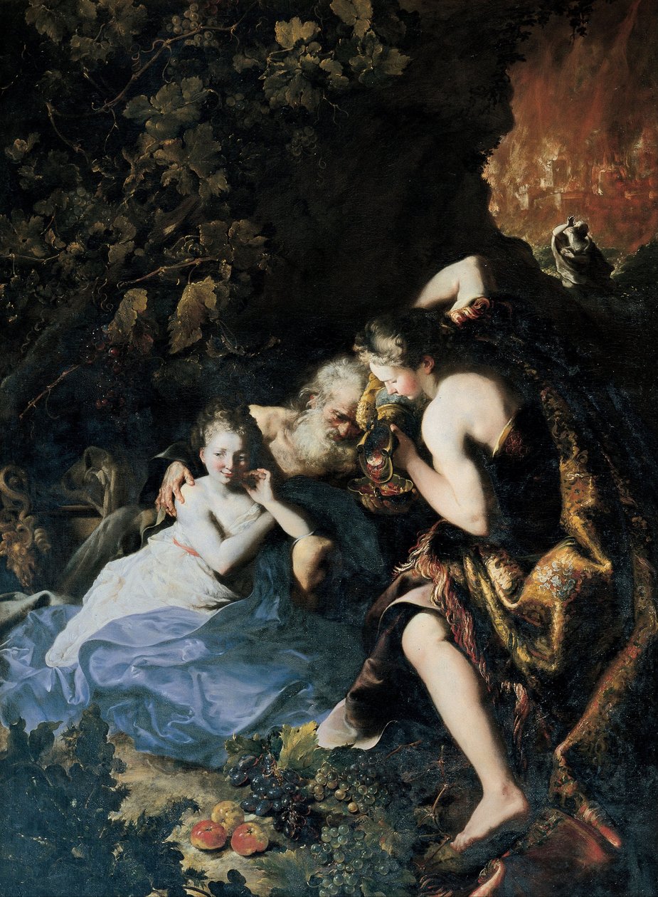 Lot y sus hijas de Bartolomeo Guidobono