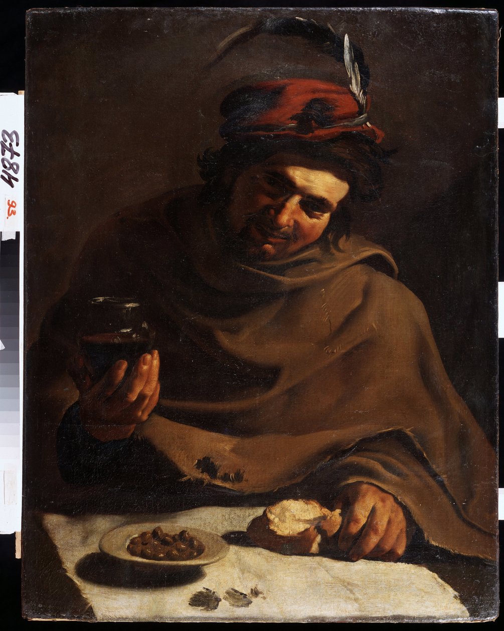 Desayuno (Desayuno). Pintura de Bartolomeo Manfredi (1587-1622). Óleo sobre tela. Arte italiano, estilo barroco. Museo Estatal de Arte, Kharkiv o Kharkov, Ucrania. de Bartolomeo Manfredi