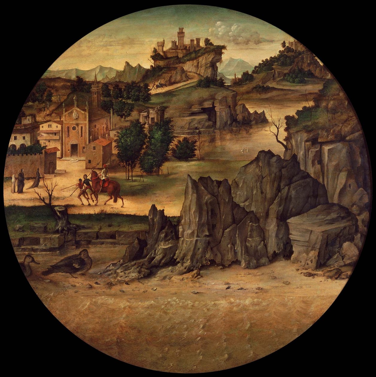 Paisaje con castillos de Bartolomeo Montagna