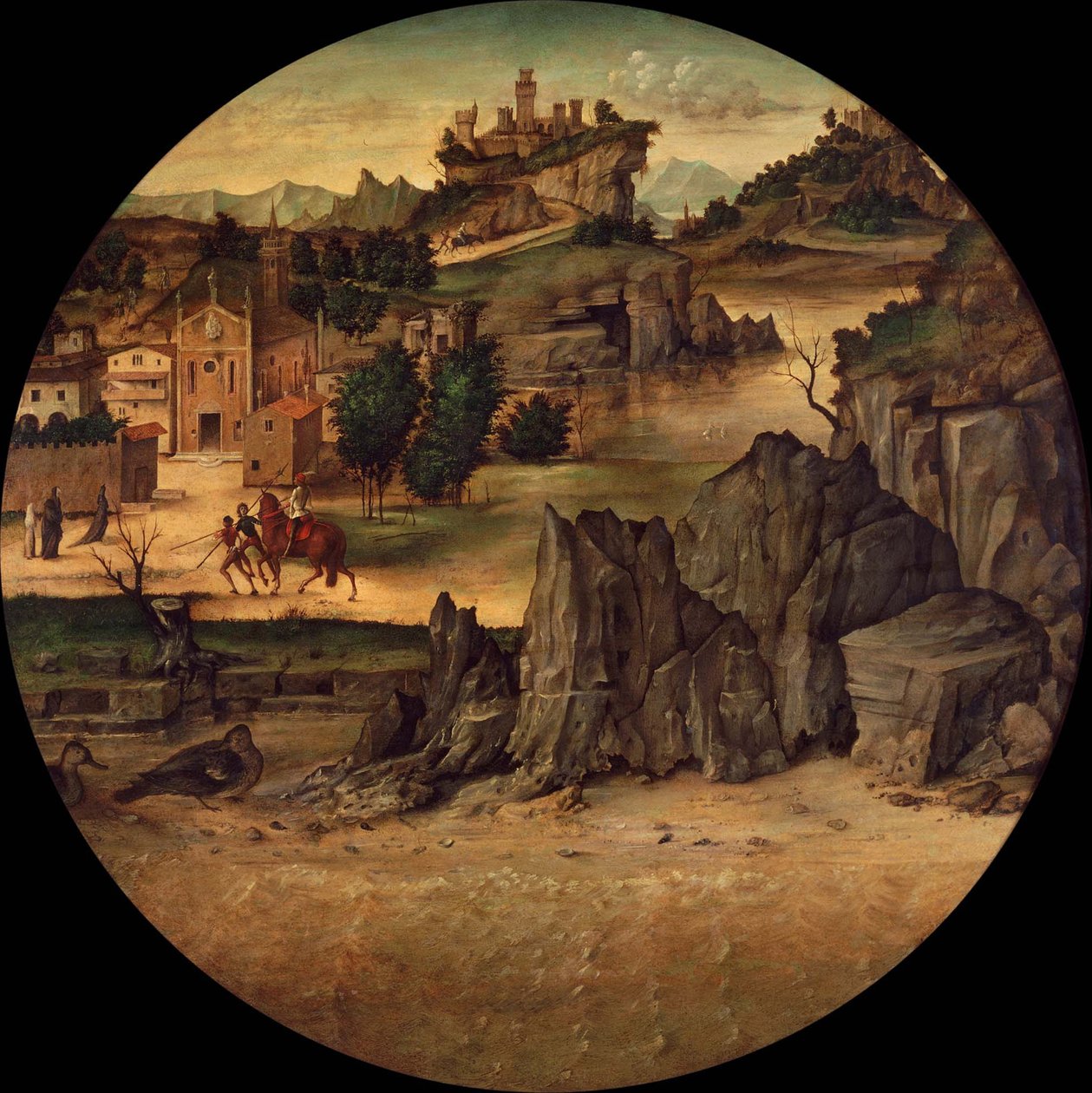 Paisaje con castillos de Bartolomeo Montagna