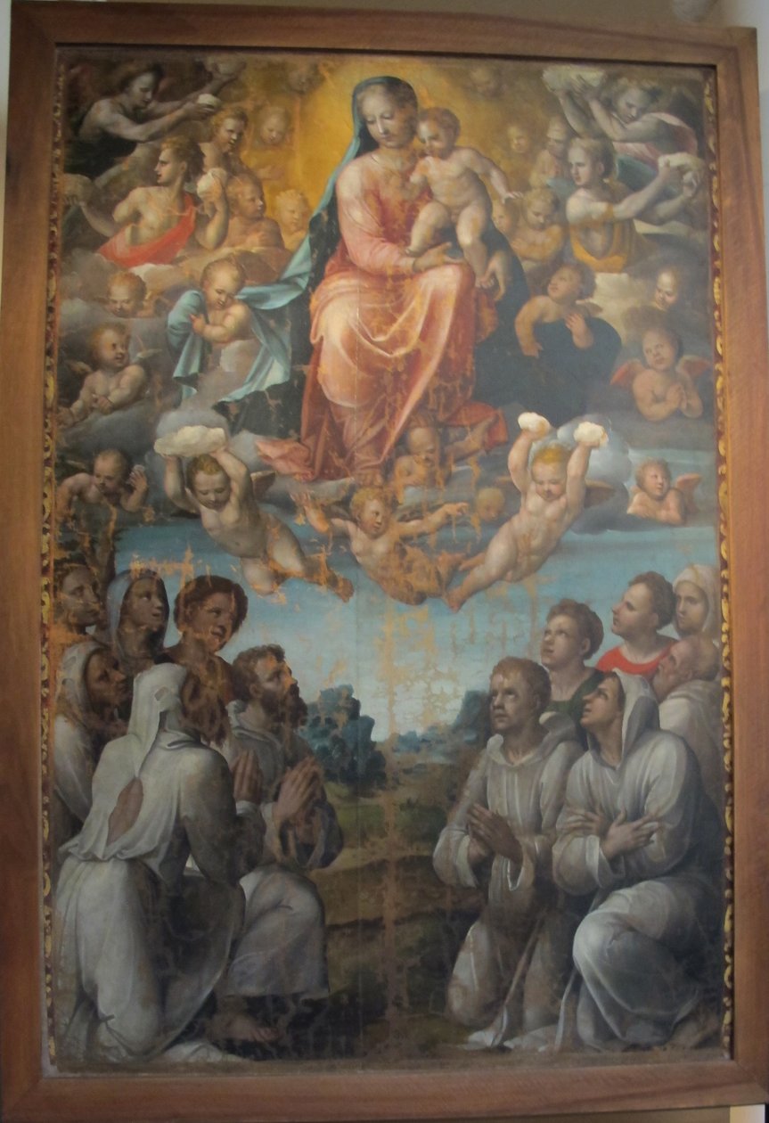 Bartolomeo neroni conocido como el Erizo, Madonna con los Hermanos de la Compañía de Bartolomeo Neroni