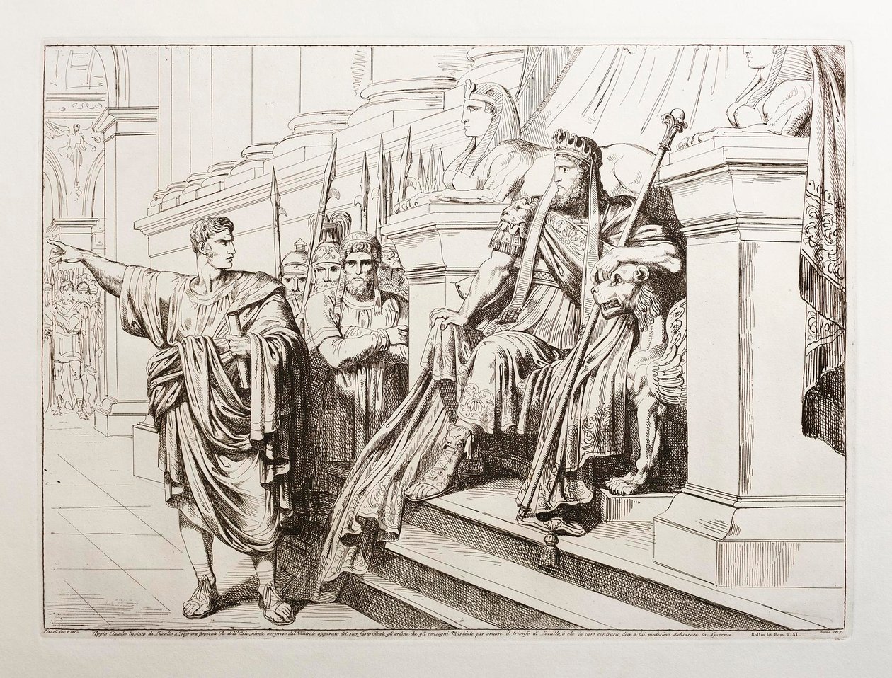 Appius Claudius se presenta ante Tigranes, rey de Armenia de Bartolomeo Pinelli