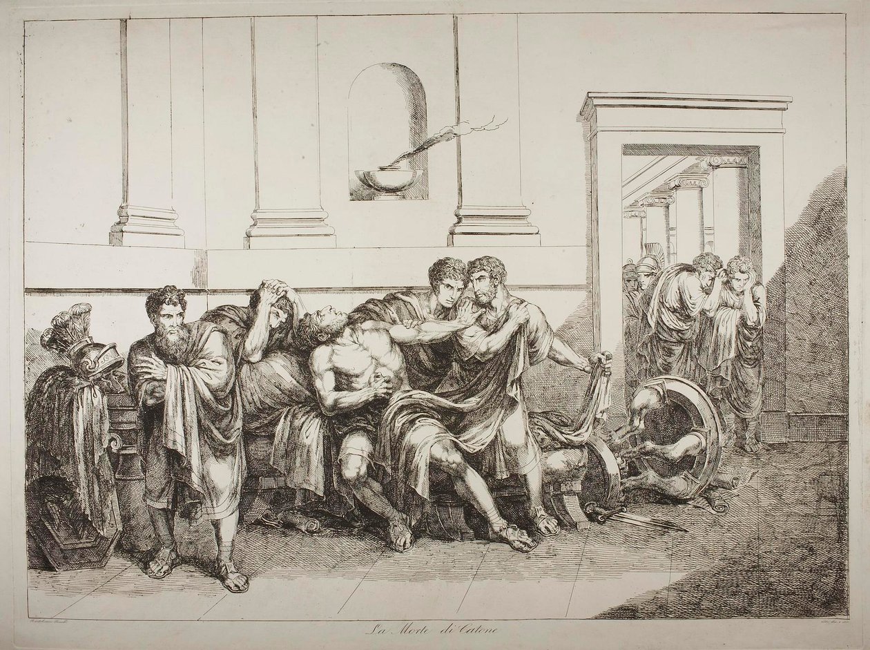 La muerte de Catón el Joven de Bartolomeo Pinelli