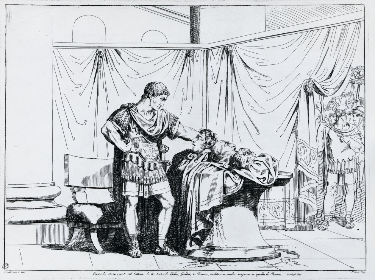 Muerte de Piso, grabado por Bartolomeo Pinelli (1781-1835), de Istoria dell