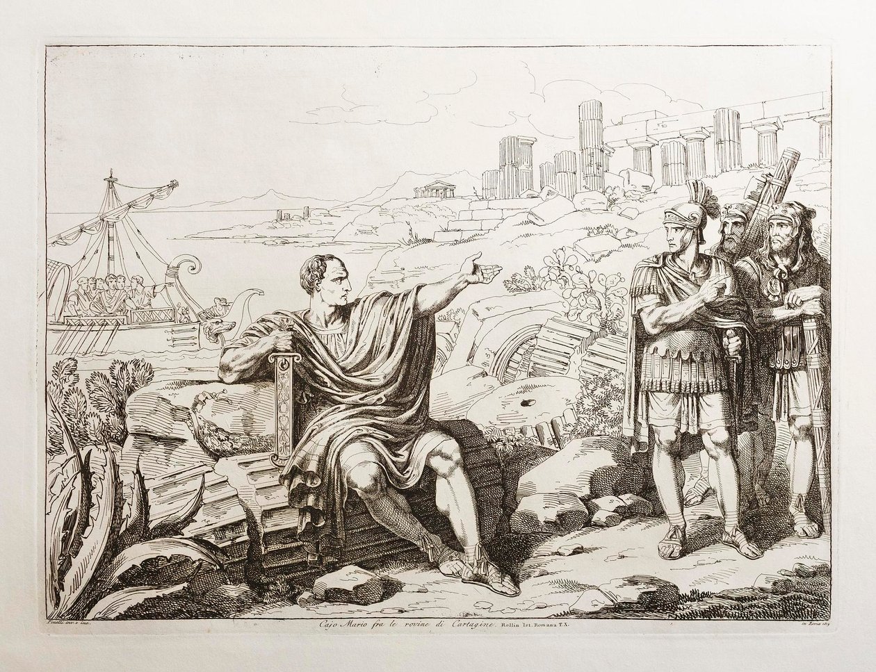 Cayo Mario entre las ruinas de Cartago de Bartolomeo Pinelli