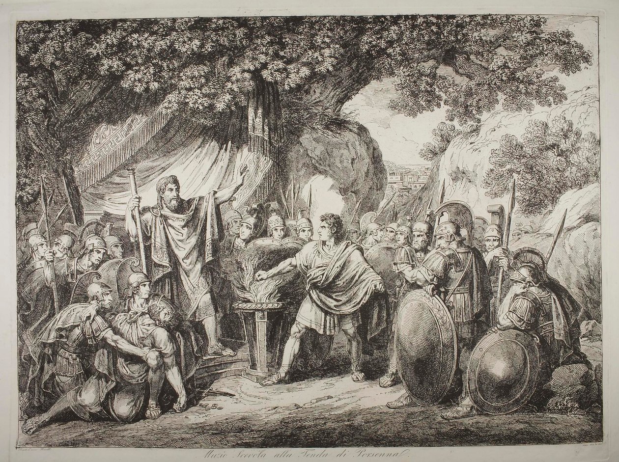 Cayo Mucio Escévola ante Lars Porsena de Bartolomeo Pinelli