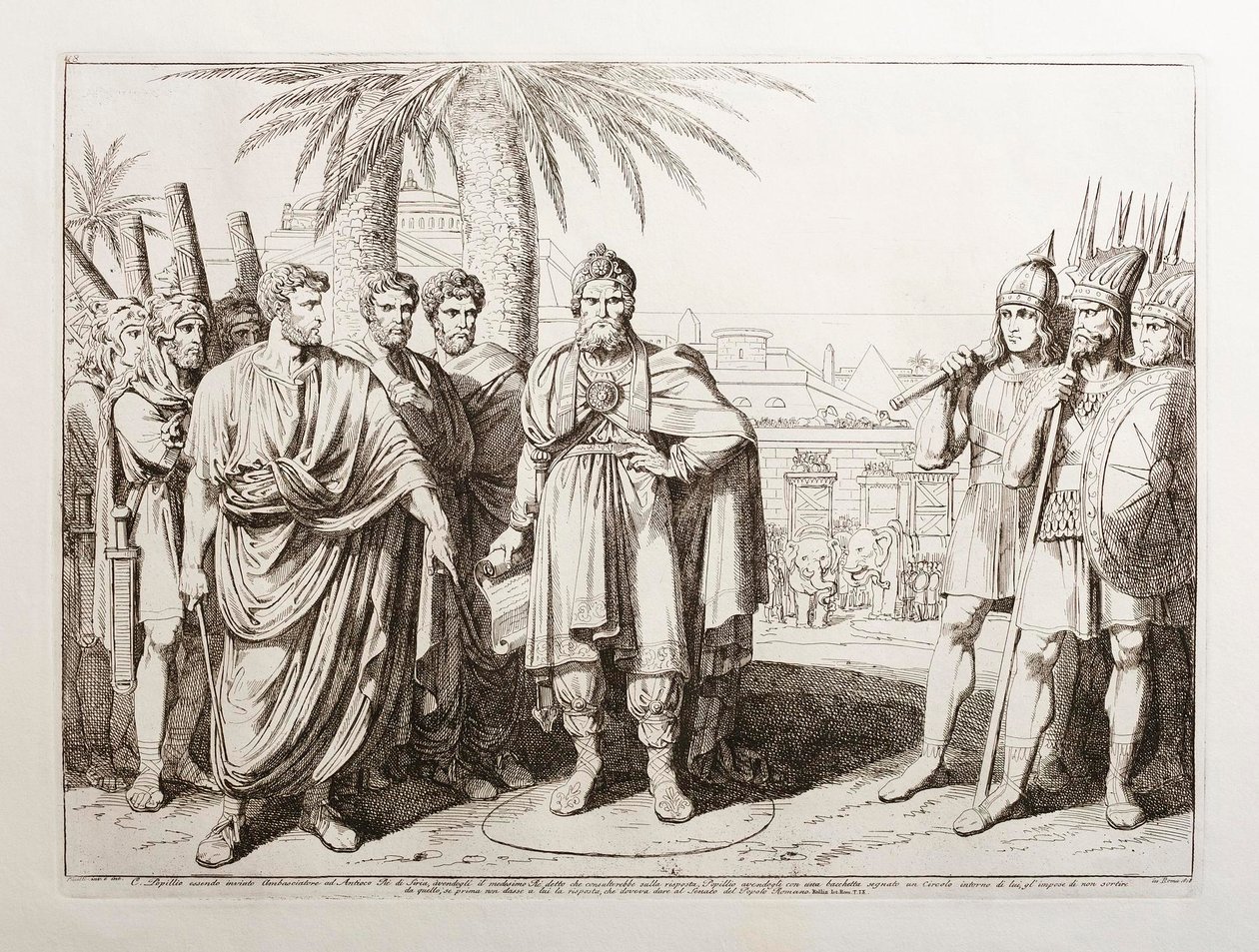 Gayo Popilio enviado como embajador ante el rey Antíoco IV de Siria de Bartolomeo Pinelli