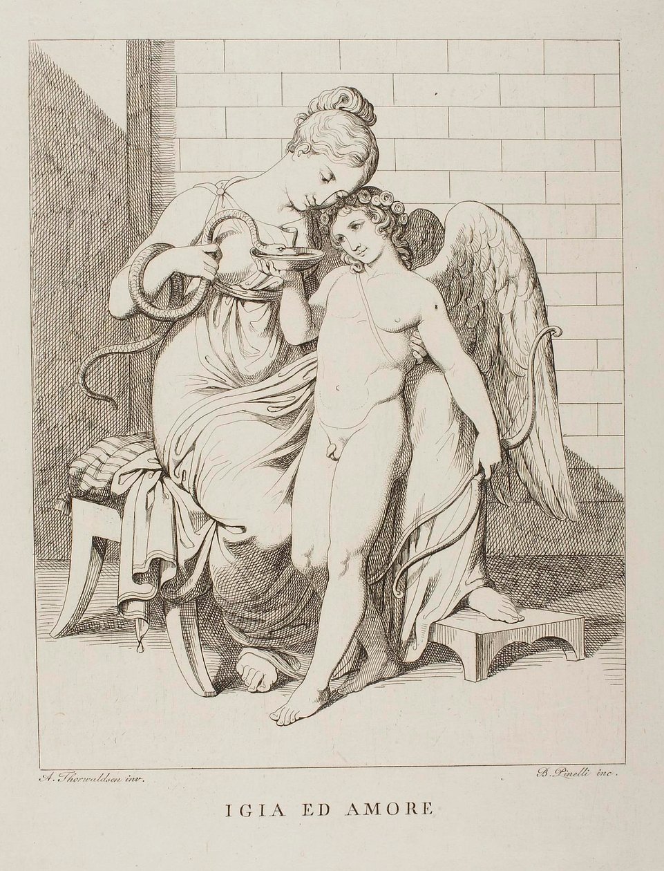 Higía y Cupido de Bartolomeo Pinelli