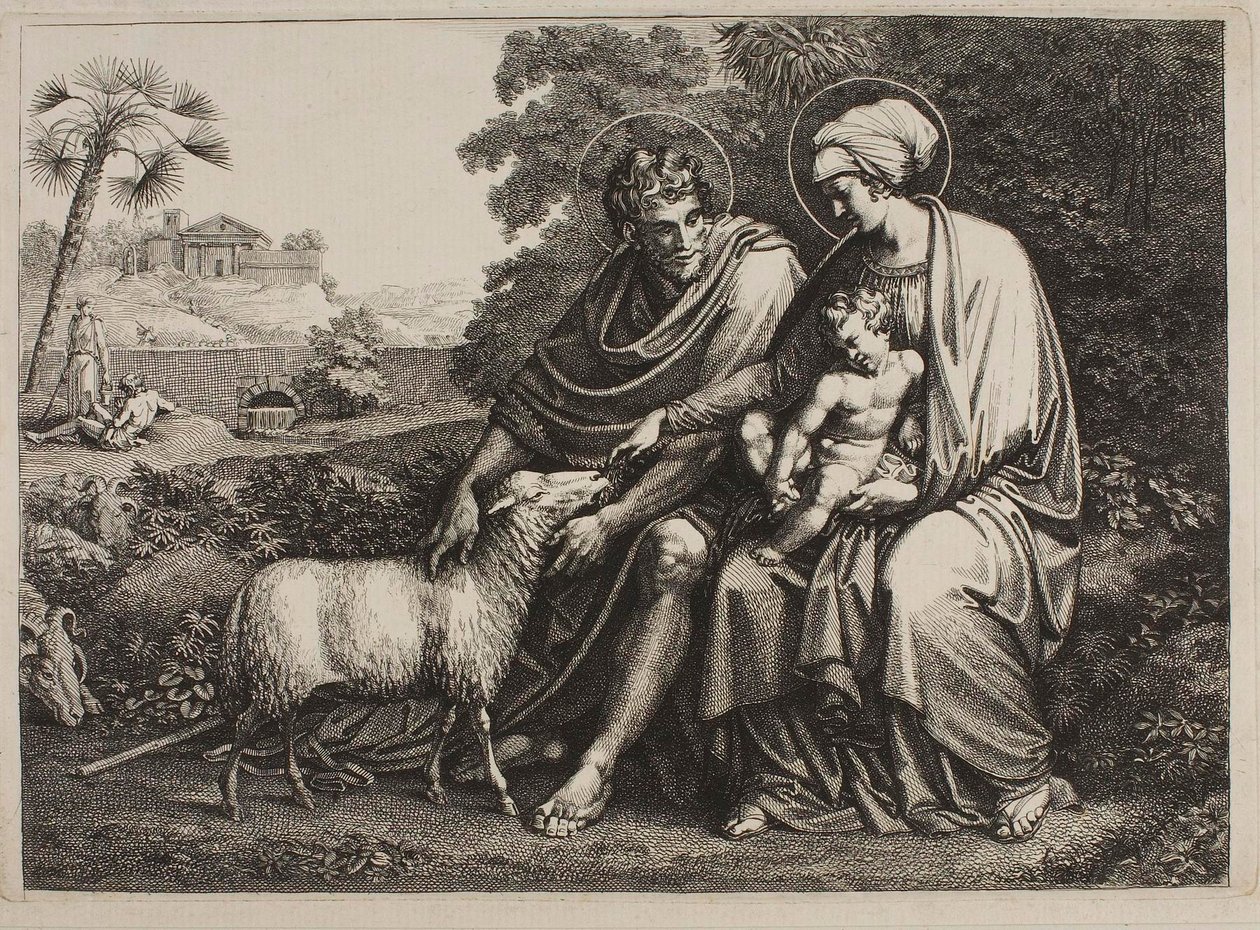 Descanso durante la huida a Egipto de Bartolomeo Pinelli