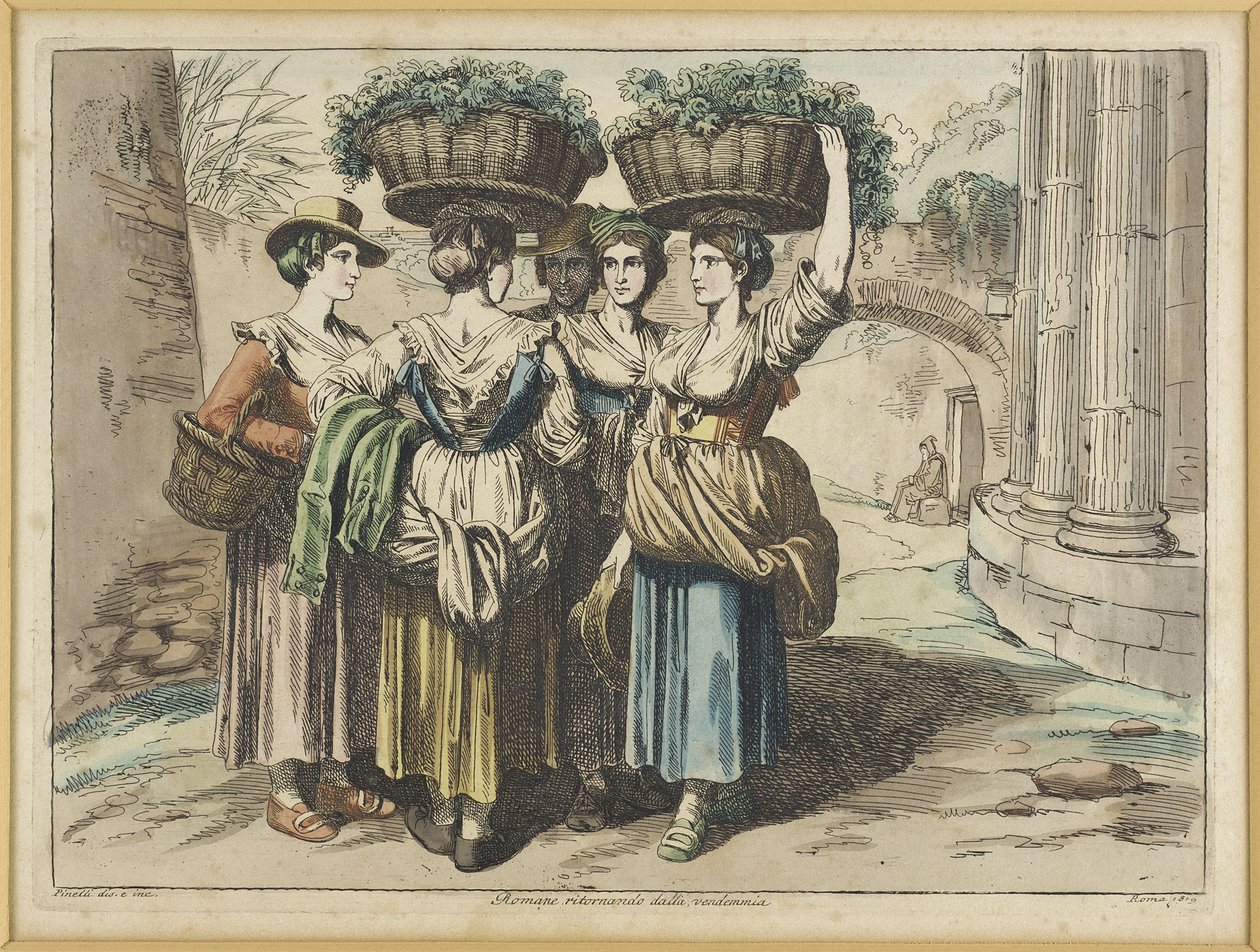 Romanas regresando de la vendimia de Bartolomeo Pinelli