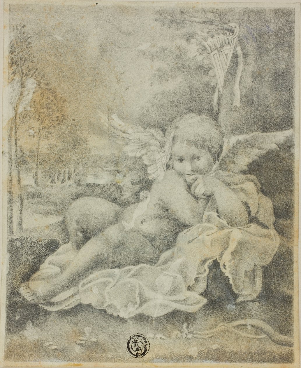 Cupido en un paisaje de Bartolomeo Schedoni