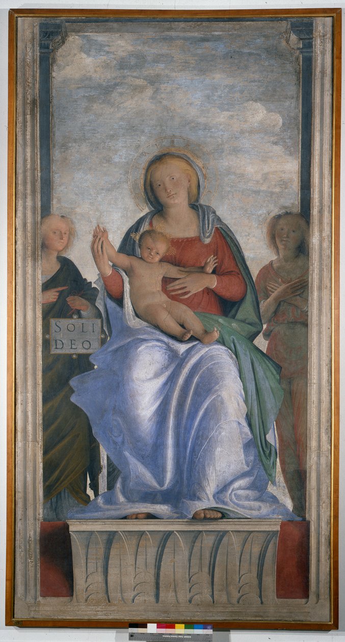 Madonna y Niño y dos ángeles de Bartolomeo Suardi Bramantino