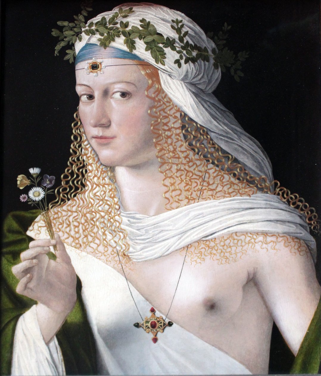 Retrato idealizado de una cortesana como Flora de Bartolomeo Veneto