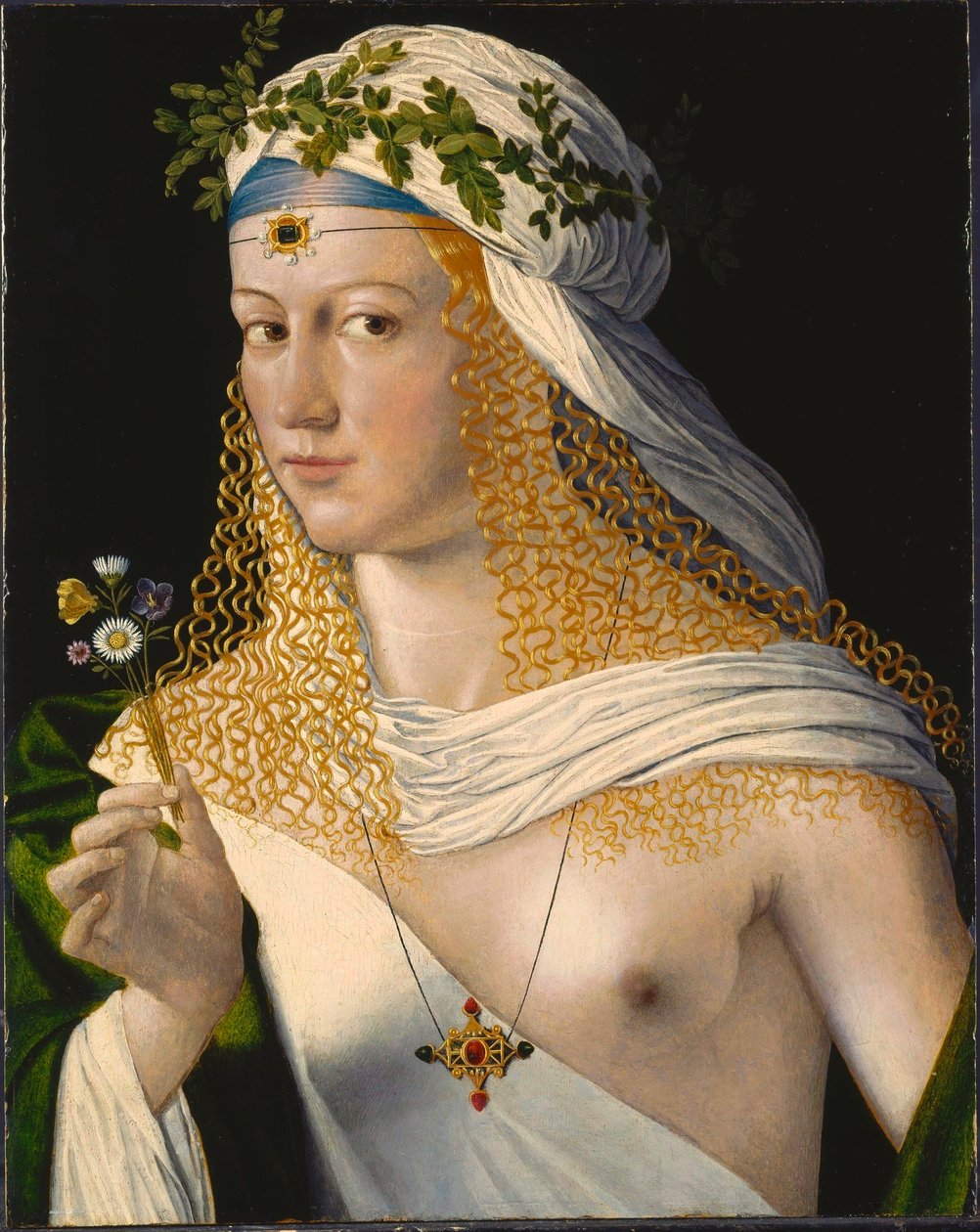 Retrato idealizado de una cortesana como Flora de Bartolomeo Veneto