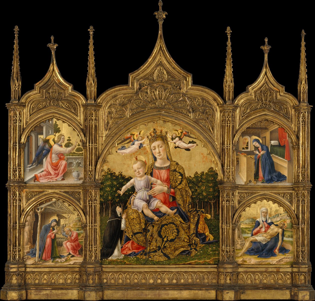 La Madonna de la Humildad, la Anunciación, la Natividad y la Piedad, c.1465 de Bartolomeo Vivarini