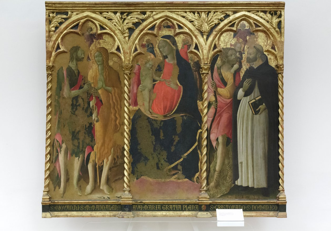 Virgen con el Niño y los santos Juan Bautista, María Magdalena de Bartolomeo di Tommaso da Foligno