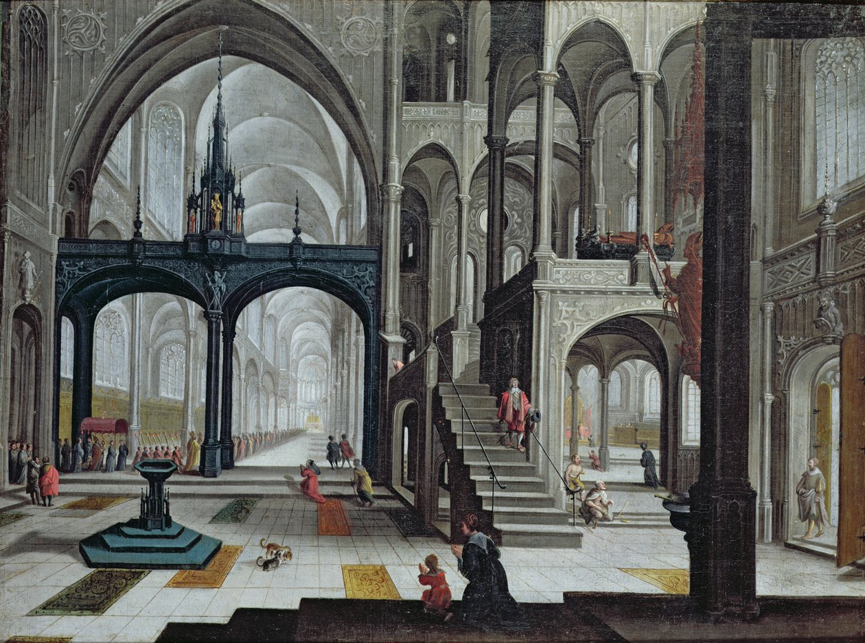 Procesión en una catedral de Bartolomeus van Bassen