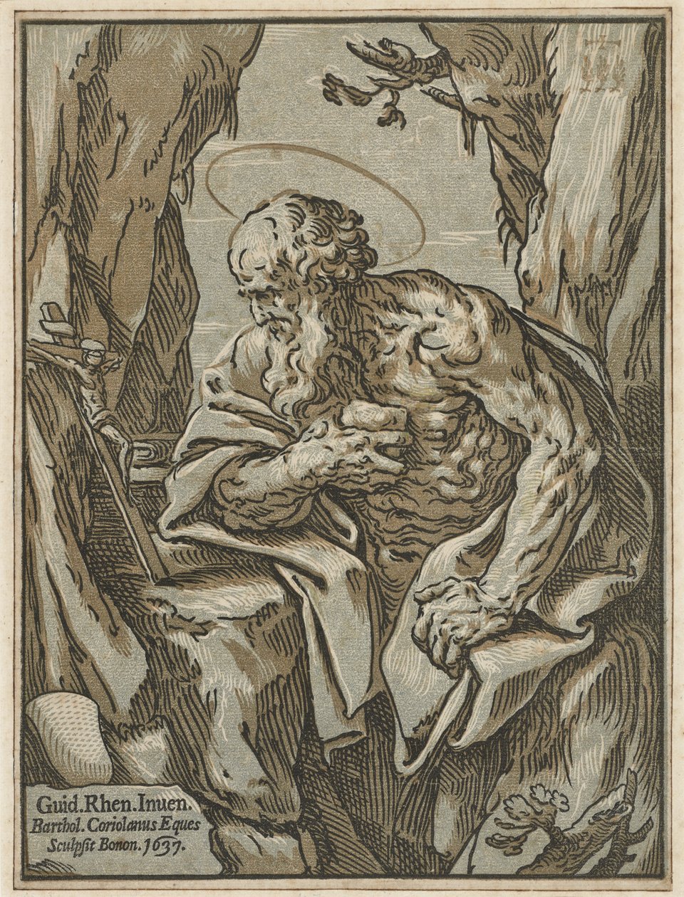 San Jerónimo, después de Guido Reni, 1637 de Bartolommeo Coriolano