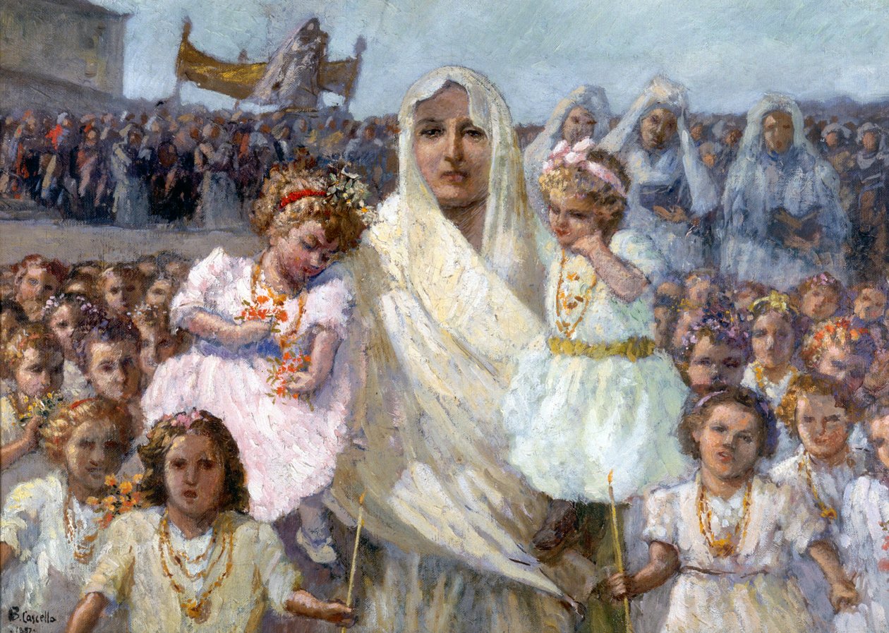 Procesión de las vírgenes de Rapino (óleo sobre lienzo) de Basilio Cascella